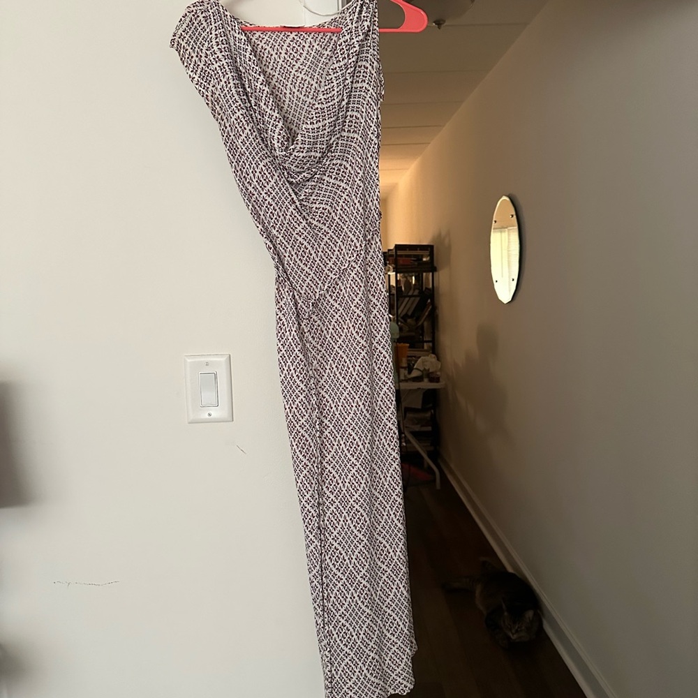 Leona Edminston Red and White Geometric Dress